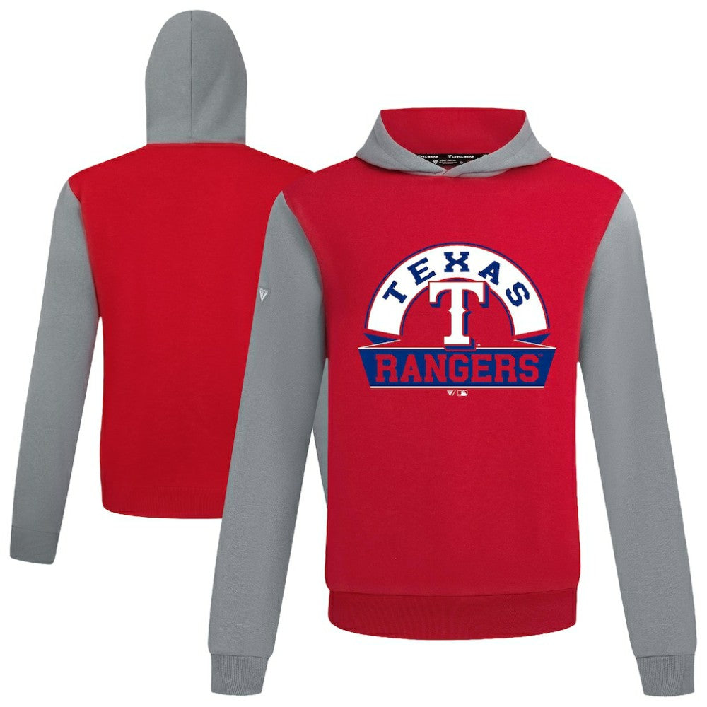 Texas Rangers Levelwear Throwback Ultimate Banner Arch Hoodie - Red Hoodies