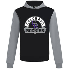 Colorado Rockies Levelwear Throwback Ultimate Banner Arch Hoodie - Black Hoodies