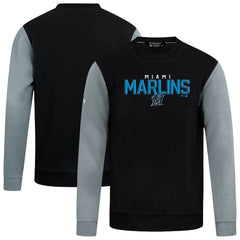 Miami Marlins Levelwear Throwback Ultimate Carve Sweatshirt - Black Sweatshirts