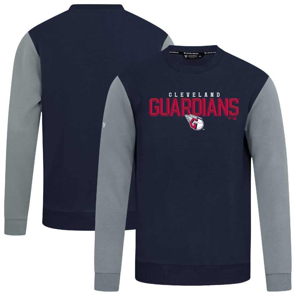 Cleveland Guardians Levelwear Throwback Ultimate Carve Sweatshirt - Navy Sweatshirts