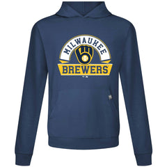 Milwaukee Brewers Levelwear Relay Banner Arch Pullover Hoodie - Navy Hoodies