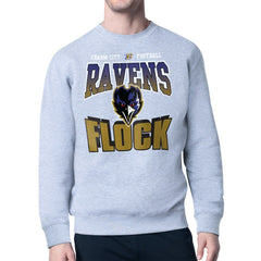 Baltimore Ravens Starter Comic Style Sweatshirt - Gray Sweatshirts