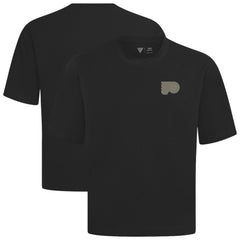 Philadelphia Flyers Levelwear Copper Oversized Luxe Signature Knit T-Shirt - Black | US 203415621