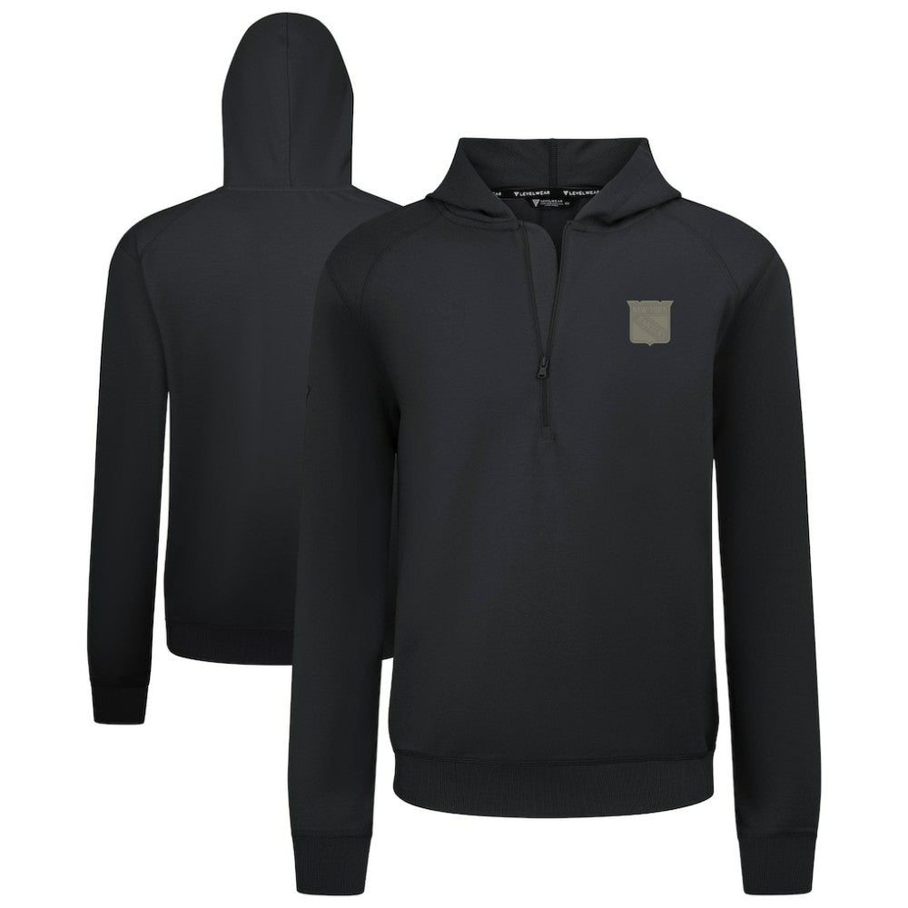 New York Rangers Levelwear Technic Quarter-Zip Pullover Hoodie - Black | US 203415712