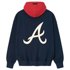 Atlanta Braves Fear of God x MLB Sport Fit Hoodie - Navy/Red Hoodies