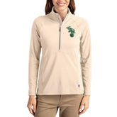 Athletics Cutter & Buck Women's Cooperstown Collection Adapt Eco Knit Stretch Half-Zip Pullover - Tan Pullover