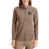 Athletics Cutter & Buck Women's Adapt Eco Knit Stretch Half-Zip Pullover - Brown Pullover