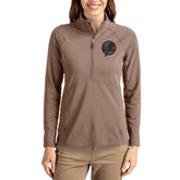New York Yankees Cutter & Buck Women's Adapt Eco Knit Stretch Half-Zip Pullover - Brown Pullover