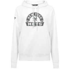 New York Mets Levelwear Women's Adorn Banner Arch Hoodie - White Hoodies