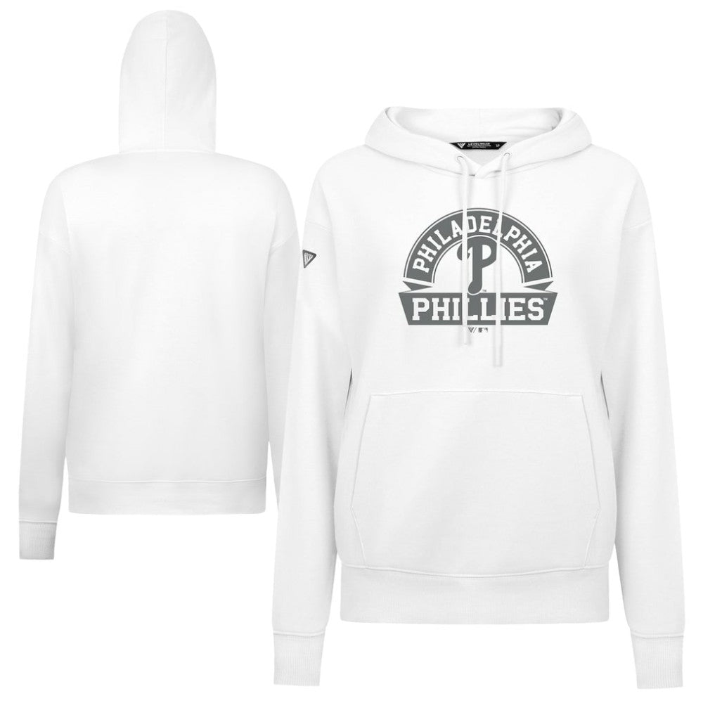 Philadelphia Phillies Levelwear Women's Adorn Banner Arch Hoodie - White Hoodies