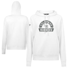 Colorado Rockies Levelwear Women's Adorn Banner Arch Hoodie - White Hoodies