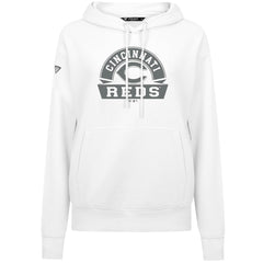 Cincinnati Reds Levelwear Women's Adorn Banner Arch Hoodie - White Hoodies