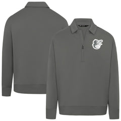 Baltimore Orioles Levelwear Women's Canmore Chenille Logo Quarter-Zip Top - Stone Tops