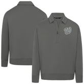 Washington Nationals Levelwear Women's Canmore Chenille Logo Quarter-Zip Top - Stone Tops