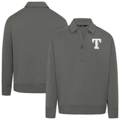 Texas Rangers Levelwear Women's Canmore Chenille Logo Quarter-Zip Top - Stone Tops