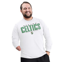 Boston Celtics G-III Sports by Carl Banks Adaptive Printed Mesh Effect Long Sleeve T-Shirt White