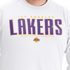 Los Angeles Lakers G-III Sports by Carl Banks Adaptive Printed Mesh Effect Long Sleeve T-Shirt White