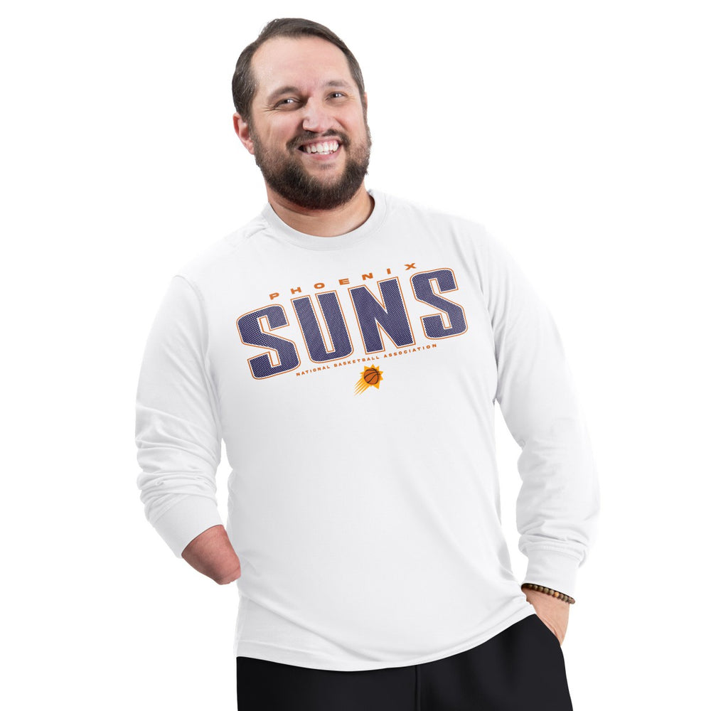 Phoenix Suns G-III Sports by Carl Banks Adaptive Printed Mesh Effect Long Sleeve T-Shirt White
