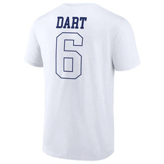 Jaxson Dart New York Giants Tonal Name & Number T-Shirt - White T-shirts