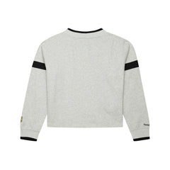 New York Yankees Mitchell & Ness Women's Cooperstown Collection V-Neck Cropped Toggle Sweatshirt - Heather Gray Sweatshirts