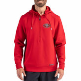 San Francisco 49ers Cutter & Buck Roam Eco Half-Zip Recycled Pullover Hoodie - Scarlet Hoodies