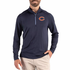 Chicago Bears Cutter & Buck Coastline Epic Comfort Recycled Quarter-Zip Pullover - Navy Pullover