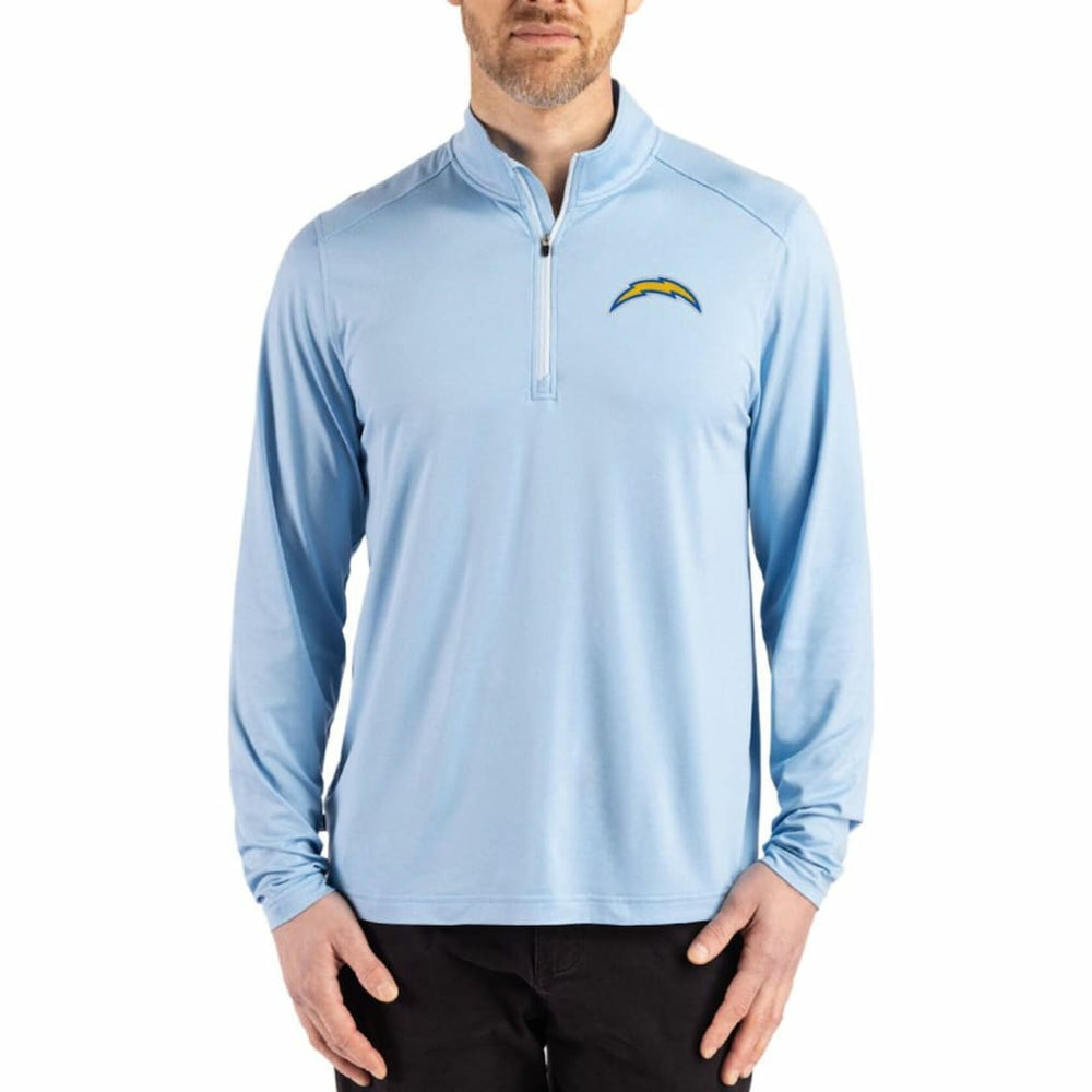 Los Angeles Chargers Cutter & Buck Coastline Epic Comfort Recycled Quarter-Zip Pullover - Powder Blue Pullover