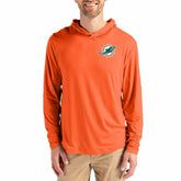 Miami Dolphins Cutter & Buck Coastline Epic Comfort Recycled Long Sleeve Hoodie T-Shirt - Orange Hoodies