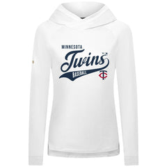 Minnesota Twins Levelwear Women's Slender Glide Raglan Hoodie - White Hoodies