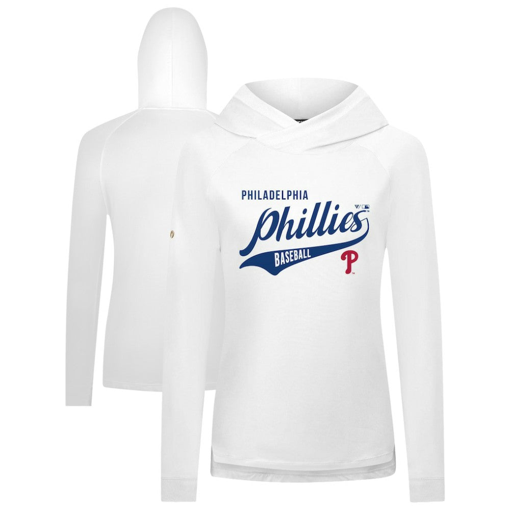 Philadelphia Phillies Levelwear Women's Slender Glide Raglan Hoodie - White Hoodies