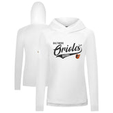 Baltimore Orioles Levelwear Women's Slender Glide Raglan Hoodie - White Hoodies