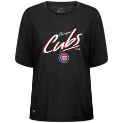 Chicago Cubs Levelwear Women's Bloom Sizzle T-Shirt - Black T-shirts