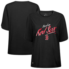 Boston Red Sox Levelwear Women's Bloom Sizzle T-Shirt - Black T-shirts
