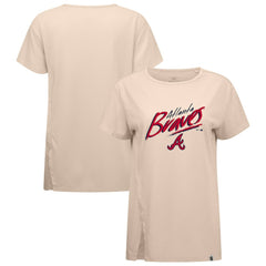 Atlanta Braves Levelwear Women's Influx Sizzle T-Shirt - Khaki T-shirts