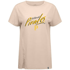 Pittsburgh Pirates Levelwear Women's Influx Sizzle T-Shirt - Khaki T-shirts
