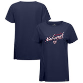Washington Nationals Levelwear Women's Influx Sizzle T-Shirt - Navy T-shirts