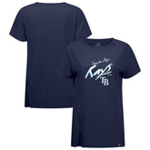 Tampa Bay Rays Levelwear Women's Influx Sizzle T-Shirt - Navy T-shirts