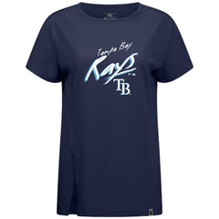 Tampa Bay Rays Levelwear Women's Influx Sizzle T-Shirt - Navy T-shirts