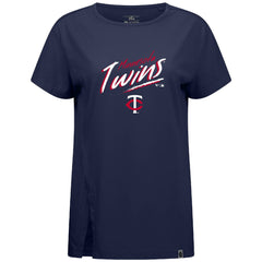 Minnesota Twins Levelwear Women's Influx Sizzle T-Shirt - Navy T-shirts