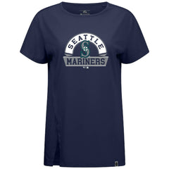 Seattle Mariners Levelwear Women's Influx Banner Arch T-Shirt - Navy T-shirts