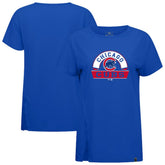 Chicago Cubs Levelwear Women's Influx Banner Arch T-Shirt - Royal T-shirts