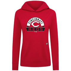 Cincinnati Reds Levelwear Women's Relay Banner Arch Long Sleeve T-Shirt Hoodie - Red Hoodies