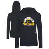Pittsburgh Pirates Levelwear Women's Relay Banner Arch Long Sleeve T-Shirt Hoodie - Black Hoodies