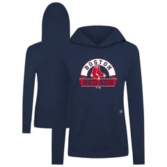 Boston Red Sox Levelwear Women's Relay Banner Arch Long Sleeve T-Shirt Hoodie - Navy Hoodies