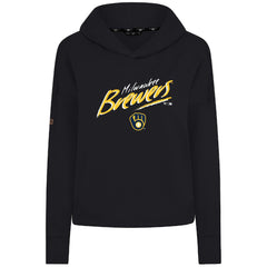 Milwaukee Brewers Levelwear Women's Sweet Sizzle Tri-Blend Hoodie - Black Hoodies