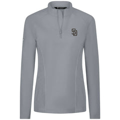 San Diego Padres Levelwear Women's Upright Insignia 2.0 Quarter-Zip Tri-Blend Top - Gray Tops
