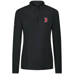Boston Red Sox Levelwear Women's Upright Insignia 2.0 Quarter-Zip Tri-Blend Top - Black Tops