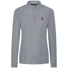 Los Angeles Angels Levelwear Women's Upright Insignia 2.0 Quarter-Zip Tri-Blend Top - Gray Tops