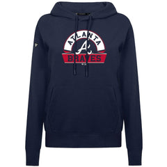 Atlanta Braves Levelwear Women's Adorn Banner Arch Hoodie - Navy Hoodies