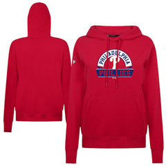 Philadelphia Phillies Levelwear Women's Adorn Banner Arch Hoodie - Red Hoodies